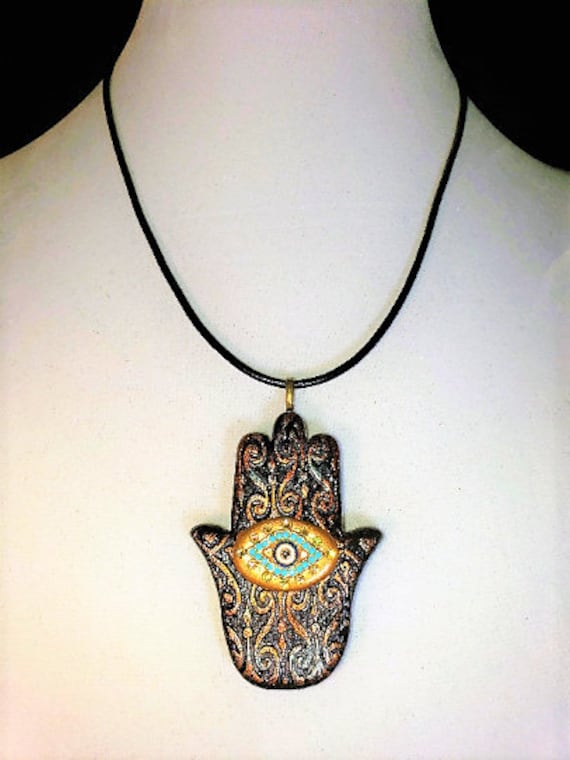 Hamsa Anhänger Halskette Hamsa Anhänger Halskette von DeborahKCreations