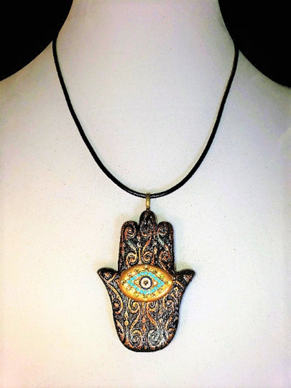 Hamsa Anhänger Halskette Hamsa Anhänger Halskette von DeborahKCreations