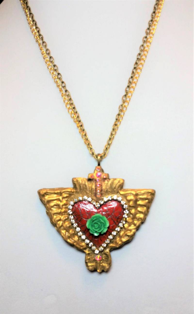 Sacred Heart Vi Anhänger Halskette von DeborahKCreations