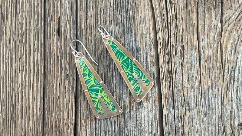 Ohrringe Aus Recyceltem Kupfer Mit Baum Und Bierdose von DeborahLaun