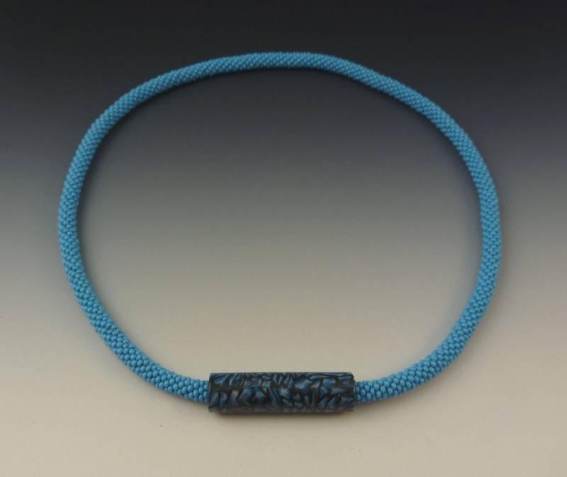 Türkis Perle Häkeln Halskette - Handgemachte Kunst Schmuck von DeborahLaun