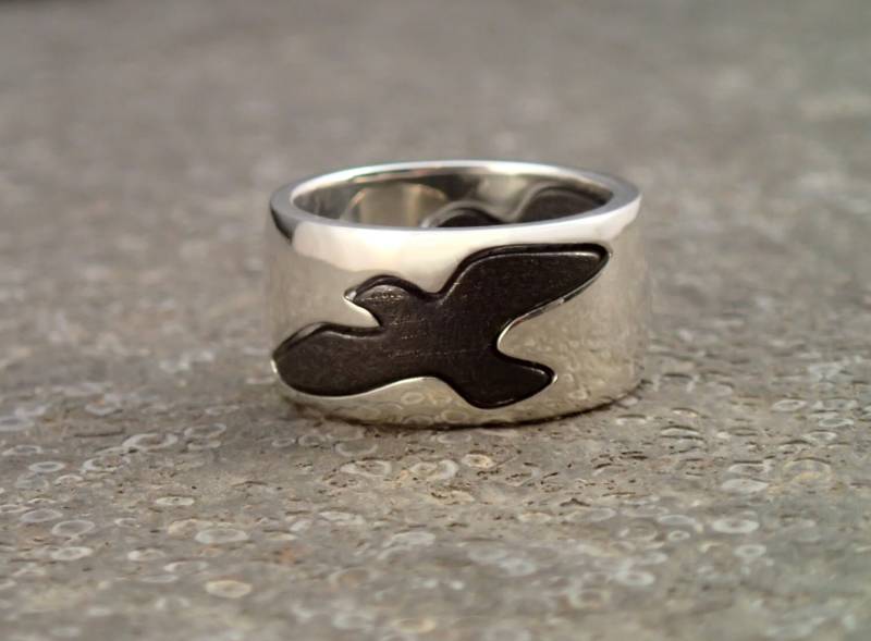 Vogel Ring -sterling Und Edelstahl von DeborahLaun