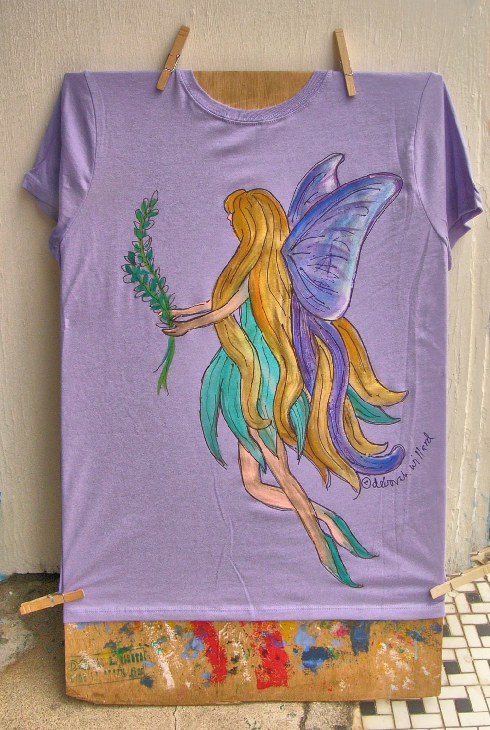 Fantasy Fee Tshirt Handgemalt Für Frauen von DeborahWillardDesign