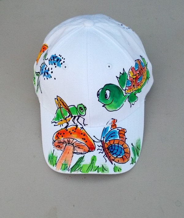 Schildkröte Und Cricket Baseball Cap Handbemalt von DeborahWillardDesign