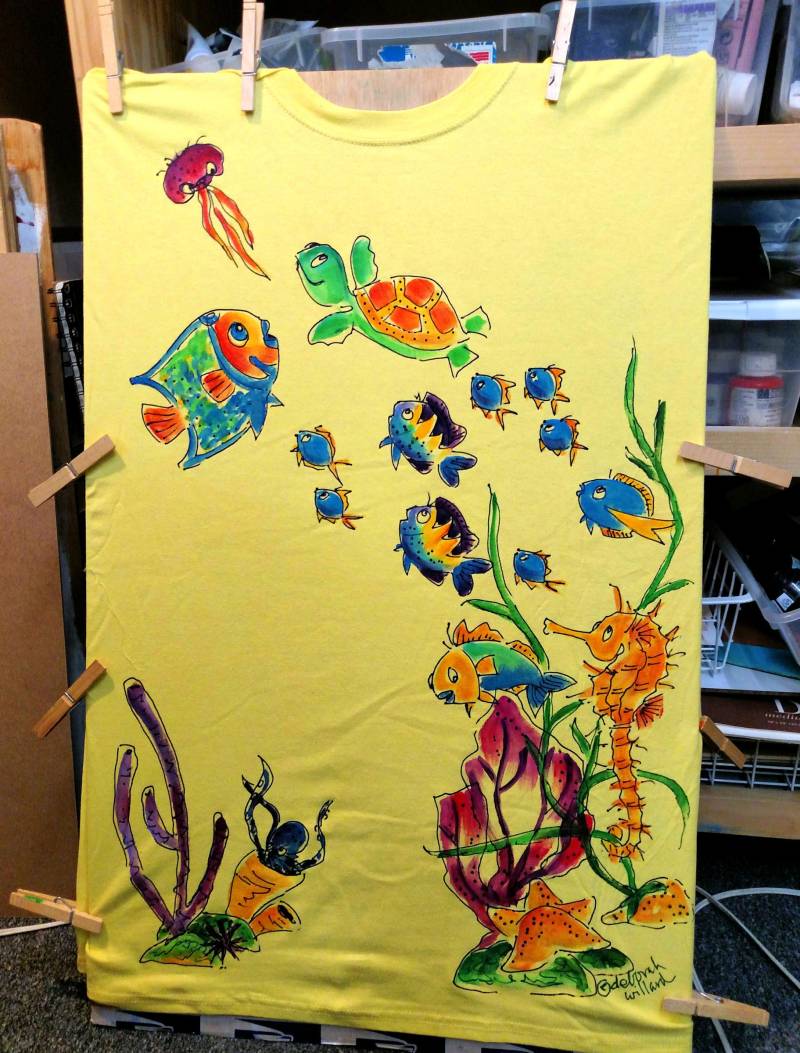 Sealife T-Shirt in Erwachsenen-Herrengrößen von DeborahWillardDesign