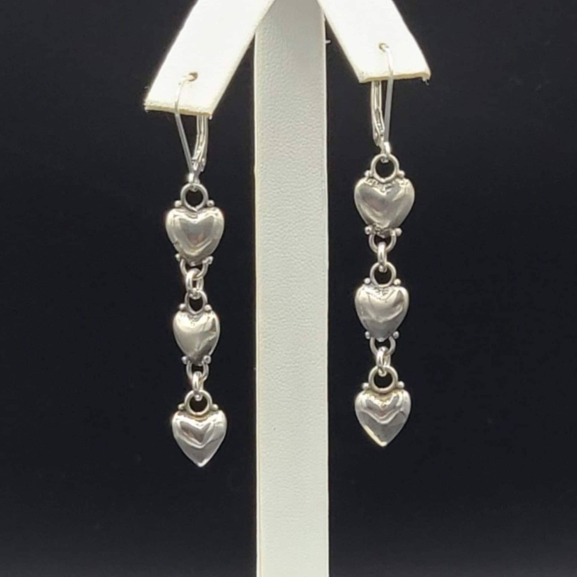 Sterling Silber Ohrringe Mit Herz Tropfen Stil, Silber, Brisuren Sterling Silber Ohrringe Mit Herz Tropfen Stil, Silber, Brisuren von DeborahdesignStore