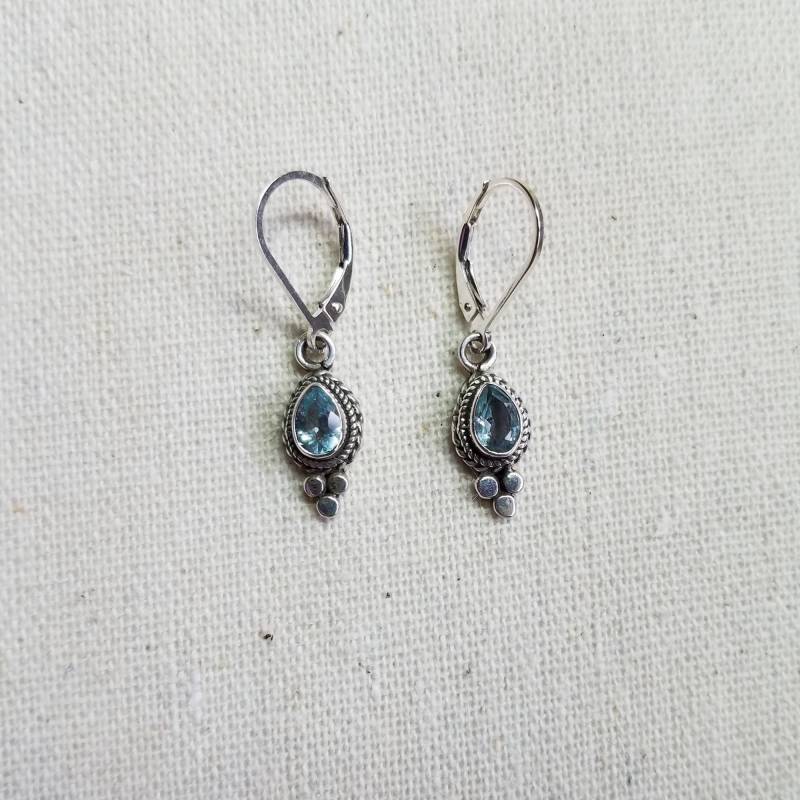 sterling Silber Edelstein Facettierte Ohrringe sterling Silber Edelstein Facettierte Ohrringe von DeborahdesignStore