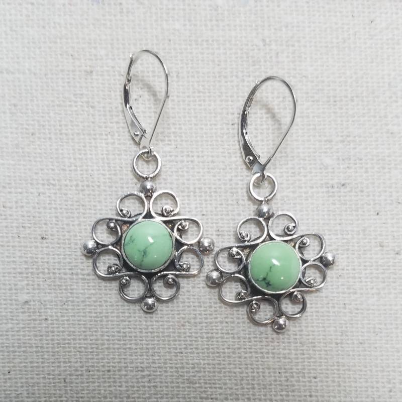 sterling Silber Gelb Türkis Ohrringe sterling Silber Gelb Türkis Ohrringe von DeborahdesignStore