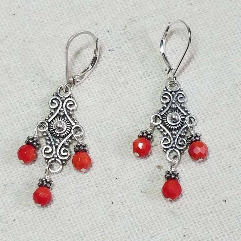 sterling Silber Tropfen Handgefasst in Bali Mit Made Usa Brisuren von DeborahdesignStore