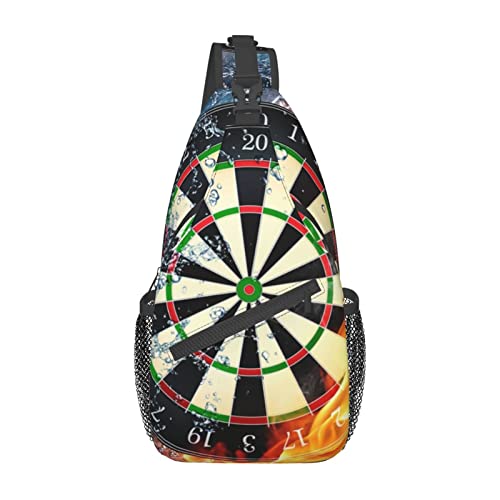 Darts Board Sling Bag Crossbody Rucksack Mode Schultertasche Verstellbare Reise Wandern Tagesrucksack, Schwarz , Einheitsgröße von Debou