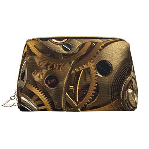 Debou Coole Steampunk-Zahnrad-Make-up-Tasche, große Kapazität, Leder, wasserdicht, Make-up-Tasche, tragbare Reise-Kosmetiktasche, Make-up-Organizer-Tasche für Frauen, Weiß, Einheitsgröße, weiß, von Debou