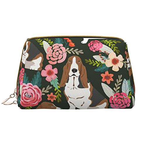 Debou Hunde-Make-up-Tasche, großes Fassungsvermögen, Leder, wasserdicht, Make-up-Tasche, tragbare Reise-Kosmetiktasche, Make-up-Organizer-Tasche für Frauen, Weiß, Einheitsgröße, weiß, Einheitsgröße von Debou