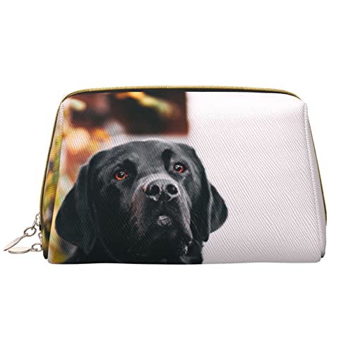 Debou Niedlicher Hunde-Make-up-Tasche, großes Fassungsvermögen, Leder, wasserdicht, Make-up-Tasche, tragbare Reise-Kosmetiktasche, Make-up-Organizer-Tasche für Frauen, Weiß, Einheitsgröße, weiß, von Debou