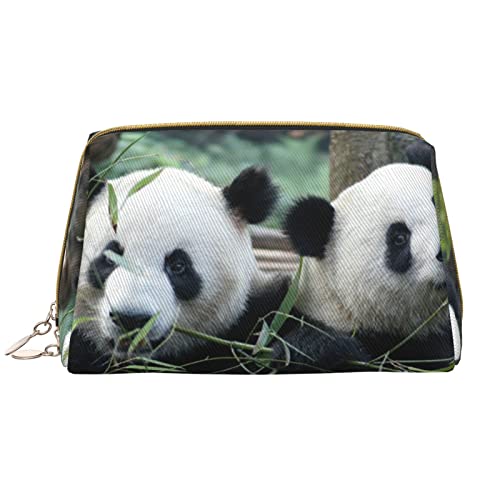 Debou Niedlicher Panda-Make-up-Tasche, großes Fassungsvermögen, Leder, wasserdicht, Make-up-Tasche, tragbare Reise-Kosmetiktasche, Make-up-Organizer-Tasche für Frauen, Weiß, Einheitsgröße, weiß, von Debou