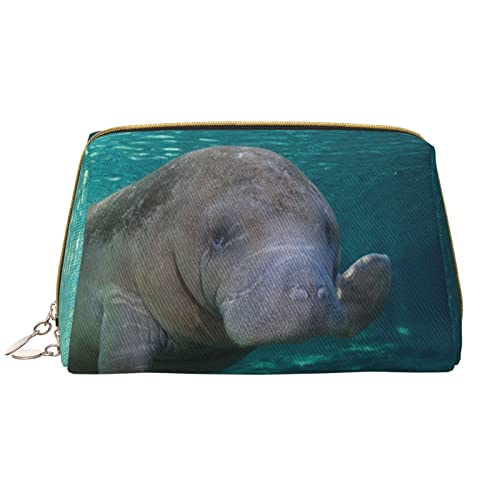 Debou Nilpferd-Make-up-Tasche, großes Fassungsvermögen, Leder, wasserdicht, tragbar, Reise-Kosmetiktasche, Make-up-Organizer-Tasche für Frauen, Weiß, Einheitsgröße, weiß, Einheitsgröße von Debou