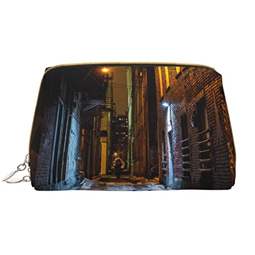 Debou dark alley Make-up-Tasche, großes Fassungsvermögen, Leder, wasserdicht, Make-up-Tasche, tragbare Reise-Kosmetiktasche, Make-up-Organizer-Tasche für Frauen, Weiß, Einheitsgröße, weiß, von Debou