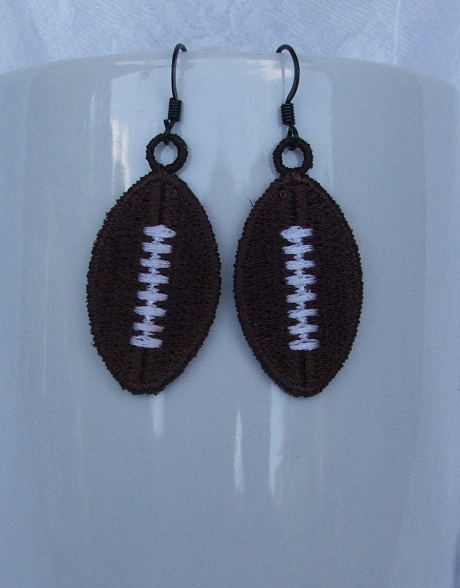 Ohrringe, Football, Superbowl, Cheerleader, Durchbohrt, Chirurgenstahl Ohrhaken Baumeln, Versandfertig Ohrringe, Football, Superbowl, Cheerleader, Durchbohrt, Chirurgenstahl Ohrhaken Baumeln, Versandfertig von DebsCustomCreations