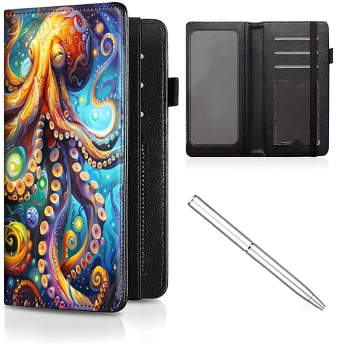 CheckBook-Schutz für Frauen Männer, RFID-blockierende Check-Brieftasche aus Leder, persönliches Scheckbuch und Register, mit Kreditkartenfach und elastischem Gurt und Check-Book-Koffer für Frauen von Decahouy