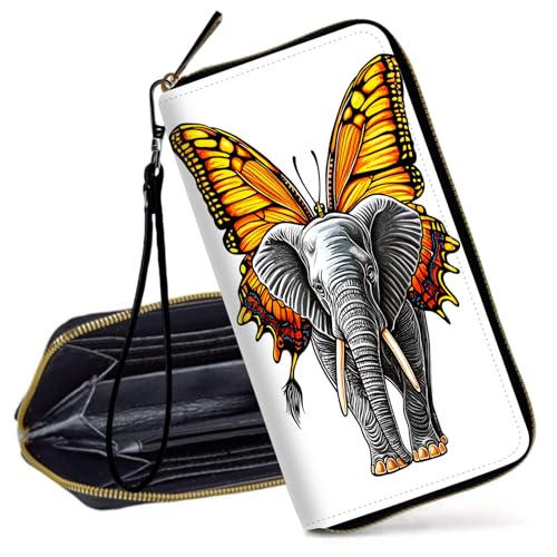 Decahouy RFID-blockierende Geldbörse für Damen – schlanke PU-Leder-Reißverschluss-Clutch, niedliche Kreditkartenetui mit Handgelenkschlaufe für Damen, Fantasy Japan Torri Gate von Decahouy