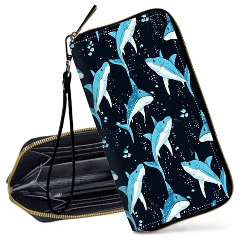 Decahouy RFID-blockierende Geldbörse für Damen – schlanke PU-Leder-Reißverschluss-Clutch, niedliche Kreditkartenetui mit Handgelenkschlaufe für Damen, Süße Highland Cowin Badewanne von Decahouy