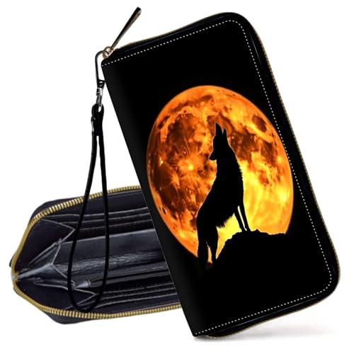 Decahouy RFID-blockierende Geldbörse für Frauen – schlanke PU-Leder-Reißverschluss-Clutch, niedliche Kreditkartenetui mit Handgelenkschlaufe für Damen, Sonnenblumen in Gelb und Orange von Decahouy