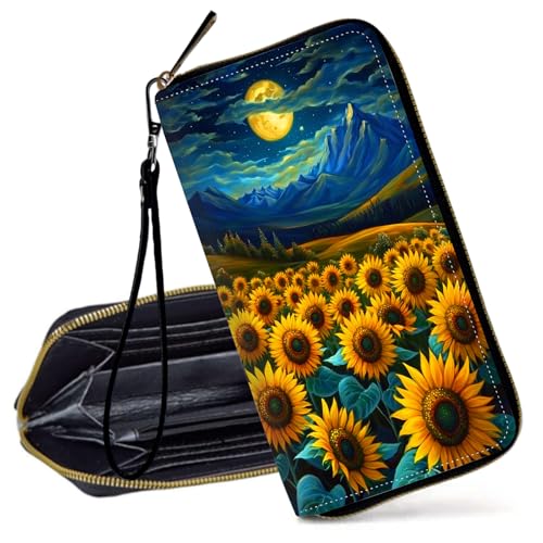 Decahouy RFID-blockierende Geldbörse für Frauen – schlanke PU-Leder-Reißverschluss-Clutch, niedliche Kreditkartenetui mit Handgelenkschlaufe für Damen, Victorian Mushroom Forest von Decahouy