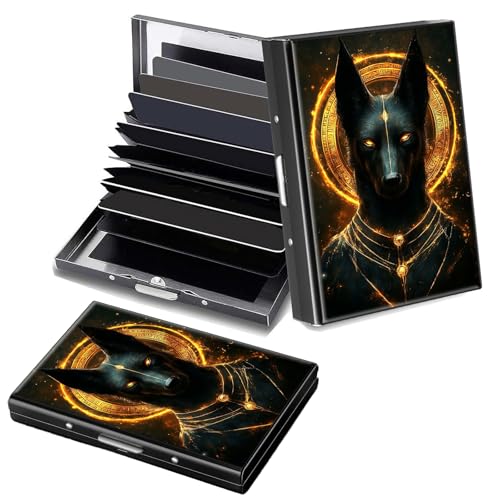 Decahouy RFID-blockierendes, schlankes Aluminium-Kreditkartenetui für Damen und Herren, kleine Metallgeldbörse mit 6 Akkordeonfächern, leichtes Visitenkartenetui, modisches Muster, Ausweis-Geldbörse von Decahouy