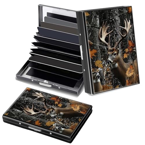 Decahouy RFID-blockierendes, schlankes Aluminium-Kreditkartenetui für Damen und Herren, kleine Metallgeldbörse mit 6 Akkordeonfächern, leichtes Visitenkartenetui, modisches Muster, Ausweis-Geldbörse von Decahouy