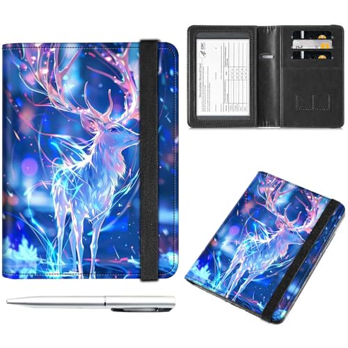 Reisepass- und Impfkartenhalter, Reisepasshülle mit Impfkartenschlitz, RFID-Blockierung, für Brieftasche, Reisepasshülle, Reisepasshülle, Reisepasshülle für Damen und Herren, Wunderschöner Hirsch von Decahouy