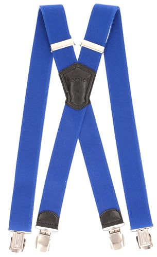 Decalen Herren Hosenträger Hochwertige, Elegante und Verstellbare Hosenträger mit Robusten Clips, 35 mm Breit, Ideal für Business, Freizeit und Formelle Anlässe (Blau) von Decalen