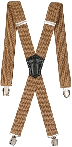 Decalen Herren Hosenträger Hochwertige, Elegante und Verstellbare Hosenträger mit Robusten Clips, 35 mm Breit, Ideal für Business, Freizeit und Formelle Anlässe (Dunkelbeige) von Decalen
