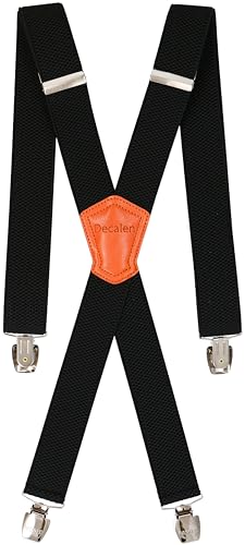 Decalen Herren Hosenträger Hochwertige, Elegante und Verstellbare Hosenträger mit Robusten Clips, 35 mm Breit, Ideal für Business, Freizeit und Formelle Anlässe (Schwarz 3) von Decalen