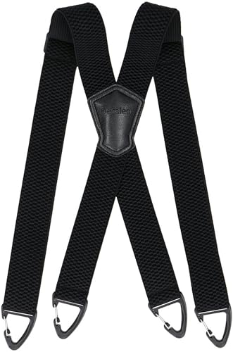 Decalen Herren Hosenträger Hochwertige, Elegante und Verstellbare Hosenträger mit Robusten Clips, 40 mm Breit, Ideal für Business, Freizeit und Formelle Anlässe (Schwarz 3) von Decalen