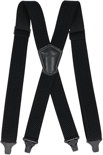 Decalen Herren Hosenträger Hochwertige, Elegante und Verstellbare Hosenträger mit Robusten Clips, 40 mm Breit, Ideal für Business, Freizeit und Formelle Anlässe (Schwarz 7) von Decalen