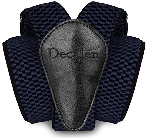 Decalen Hosenträger für Herren breit extra starken Clips Y Form Lang Eine Größe Passt Alle Männer und Damen (Marineblau) von Decalen