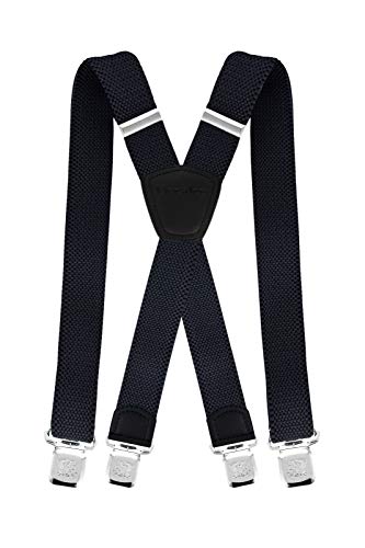 Decalen Hosenträger für Herren die Stärksten Hosenträger auf dem Markt Breite 4 cm mit 4 Metallclips Lange Einheitsgröße Verstellbare und Elastische X-Form für Alle Männer (Dunkelgrau) von Decalen