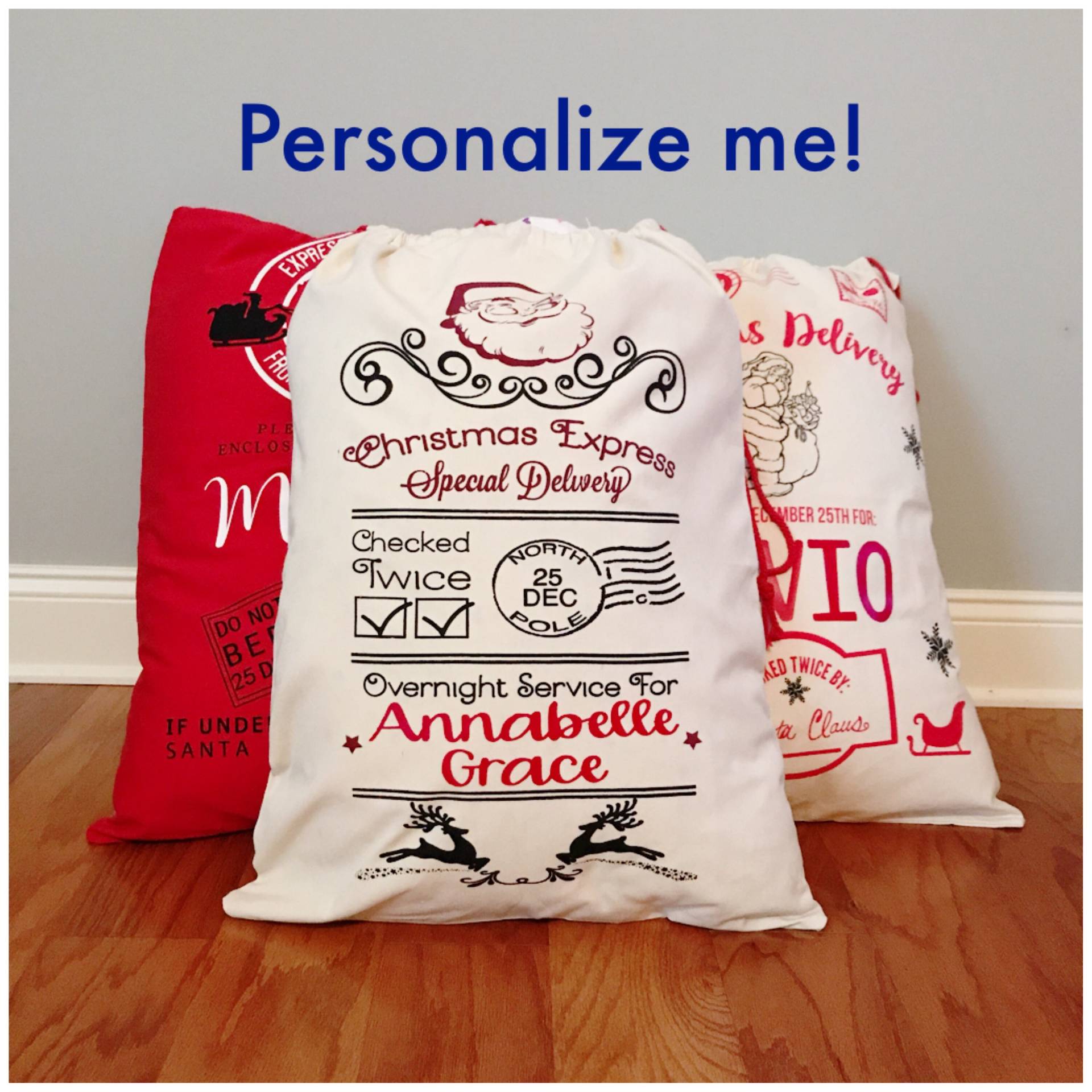 Personalisierte Weihnachtstasche - Weihnachtsmann Sack Sonderlieferung Weihnachts Express Große Canvas Tasche 25.dezember Personalisierte Weihnachtstasche - Weihnachtsmann Sack Sonderlieferung Weihnachts Express Große Canvas Tasche 25.dezember von DecalsEnFolie