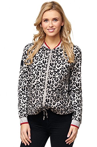 Decay Damen Leo Print Blouson Jacke - MD1139 (S, grau) von Decay