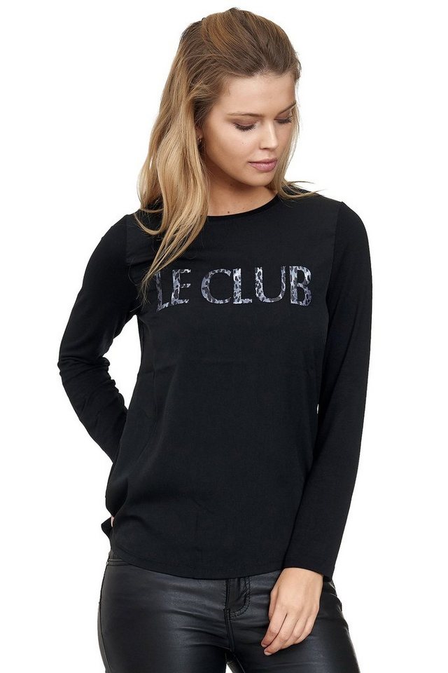 Decay Langarmshirt mit Le-Club-Aufschrift und Leo-Muster von Decay