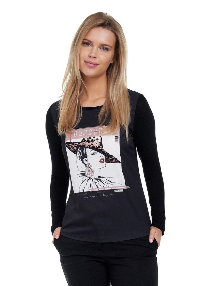 Decay Langarmshirt mit extravagantem Portrait-Druck von Decay