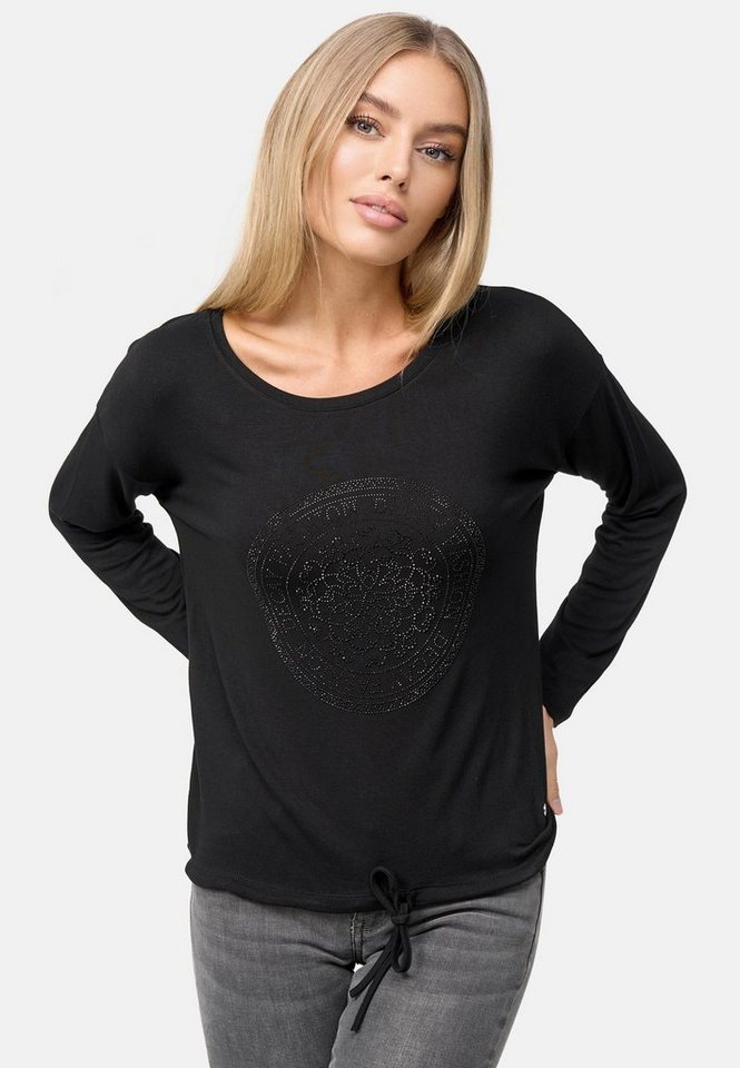 Decay Langarmshirt mit glitzerndem Frontmotiv von Decay