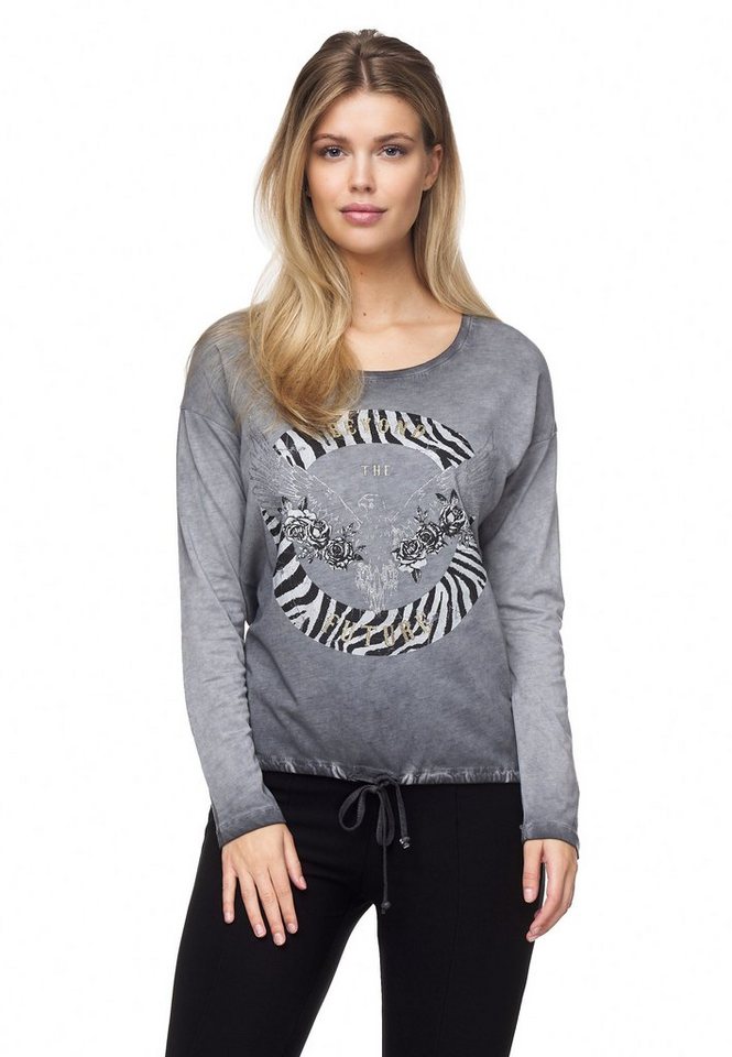 Decay Langarmshirt mit tollem Animalprint von Decay