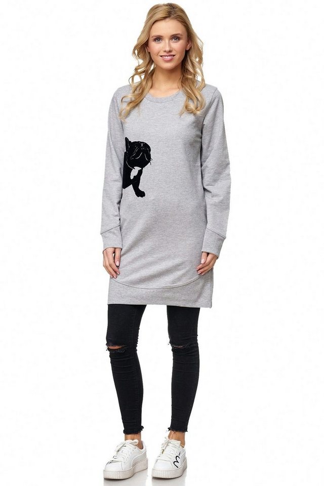 Decay Sweatshirt mit süßem Mops-Aufdruck von Decay