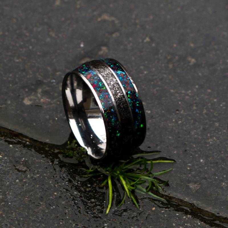 Ehering Für Männer. Opal-Verlobungsring. Wolframschmuck. Männerring. Frauen. Wolframring Herren. Band. Verlobungsring Männer.ehering Männer von Decazi