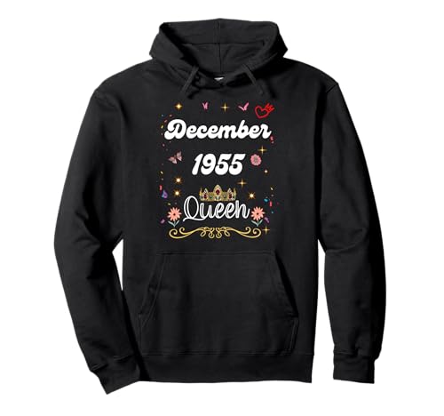 Dezember 1955 Queen Since December 1955 Birthday Girl Women Pullover Hoodie von December 1955 Queen Since December 1955 Birthday