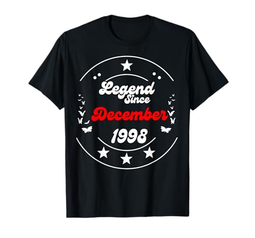 Dezember 1998 Birthday Legend Man Boy Since December 1998 T-Shirt von December 1998 Birthday Legendary Since 1998 Men