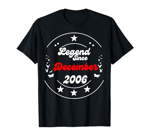 Dezember 2006 Birthday Legend Man Boy Since December 2006 T-Shirt von December 2006 Birthday Legendary Since 2006 Men