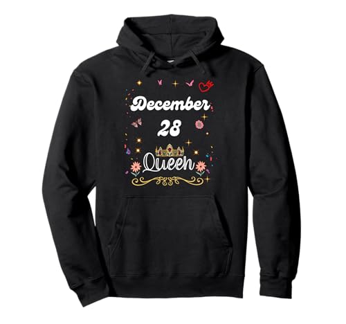 Dezember 28 Queen Born on December 28th Birthday Girl Women Pullover Hoodie von December 28 Queen Born on December 28th Birthday