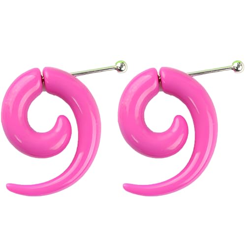 1 Paar 4 mm(6 G) Lila Acryl Dehnspirale Plugs Fake Tunnel Kegel Ohrringe Ohrstöpsel Dehnstab Piercing Spirale Ohrstecker Körperschmuck Ohr Expander Frauen Damen Herren von Decentraland