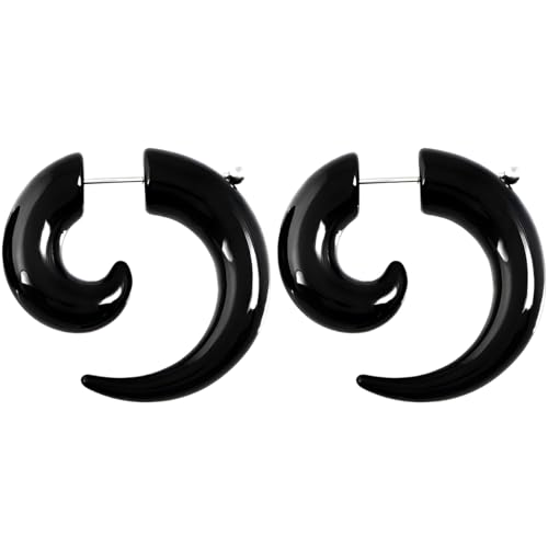 1 Paar 5 mm(4 G) Schwarz Acryl Dehnspirale Plugs Fake Tunnel Kegel Ohrringe Ohrstöpsel Dehnstab Piercing Spirale Ohrstecker Körperschmuck Ohr Expander Frauen Damen Herren von Decentraland
